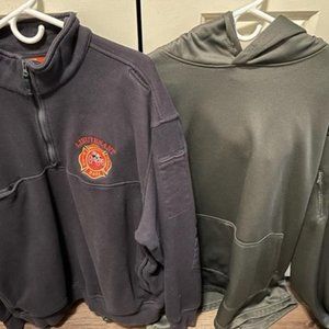 Fireperson  Heavy Duty Zip-up & Gov-X hoodie fits xl/xxl/3x?- Ex.condition both
